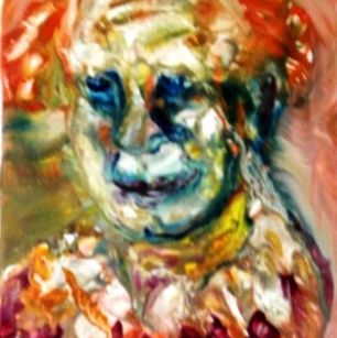 048Very serious clown- olieverf op canvas- 24x18- 2013_505