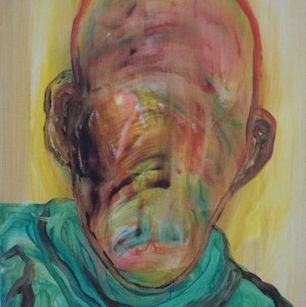 70 - the face behind a man -  acrylverf op canvas - 40x50 - 2018