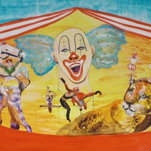 cirque desiris- acrylverf en stift op canvas- 120x90 - 2016