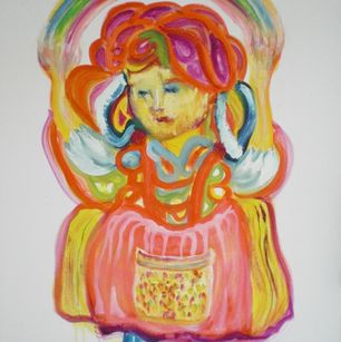 rainbow girl -olieverf op canvas - 60x80 - 2016